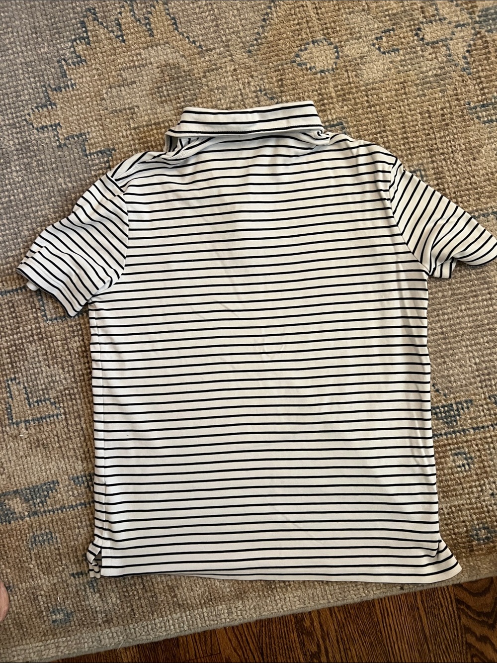 Polo by Ralph Lauren White Polo with Navy Stripes - Picture 2 of 4